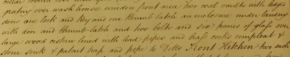 Record on the 1837 schedule of property for two Water Closets. Charles Dickens Museum Collection (B375).