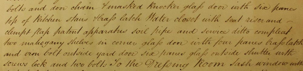 Record on the 1837 schedule of property for two lead-lined cisterns. Charles Dickens Museum Collection (B375).