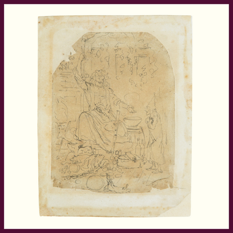 Scrooge encounters the ghost of christmas present.